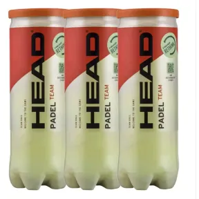 Tripack Head Padel Team: 3 Botes de 3 Bolas