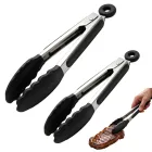 2 pinzas de cocina de acero inoxidable y silicona, 21 y 27 cm