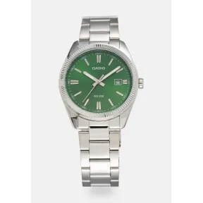 Reloj Casio MTP-1302PD verde con brazalete de acero