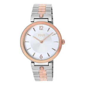Reloj Tous S-Band Analógico de Acero Plata y Rosado
