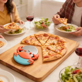 Cortador de Pizza de Acero Inoxidable con Forma de Cangrejo