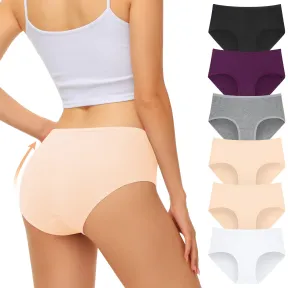 FALARY Bragas Culotte de Algodón Transpirable Mujer Pack de 6