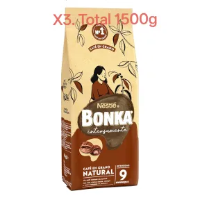 Bonka Café Natural Tostado en Grano 3 x 500 g (1,5 kg)