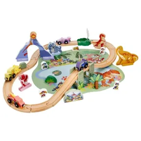 LUPILU Tren de madera: set de 53 piezas