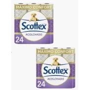 Papel higiénico acolchado de 3 capas: 48 rollos (2 packs)