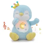 Peluche Pingüino Azul que Respira con Música para Bebés