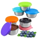 6 recipientes para salsas de acero inoxidable de 50 ml