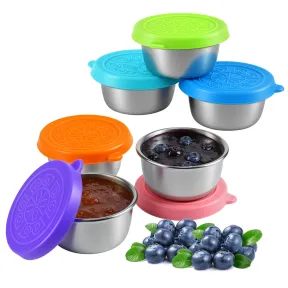 6 recipientes para salsas de acero inoxidable de 50 ml