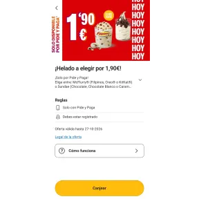 McFlurry o Sundae a 1,90€ en Pide y Paga: incluye Filipinos