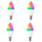 Pack de 4 bombillas LED vela WiFi RGBWW