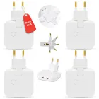 Pack 4 ladrones de enchufe planos 3 tomas giratorios 180°