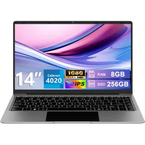 Portátil 14" FHD Windows 11, 8GB RAM y SSD 256GB Gris