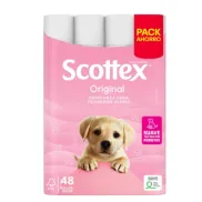 Papel higiénico Scottex Original, pack de 48 rollos