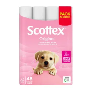 Papel higiénico Scottex Original, pack de 48 rollos