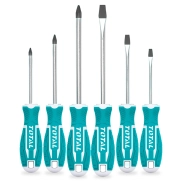 Destornilladores TOTAL: Set de 6 con Punta Imantada y Mango Ergonómico