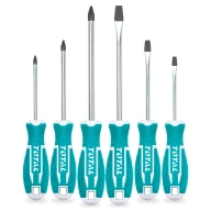 Destornilladores TOTAL: Set de 6 con Punta Imantada y Mango Ergonómico