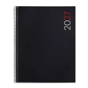 Agenda Miquelrius 2027 A4+ Día por Página Negra en Español