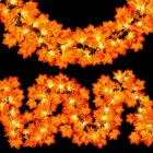 2 Guirnaldas de Otoño de 3 m con 20 LED y Hojas de Arce