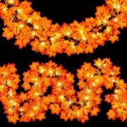 2 Guirnaldas de Otoño de 3 m con 20 LED y Hojas de Arce
