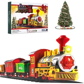 Tren de Navidad Eléctrico con Luces, Sonidos y Vías