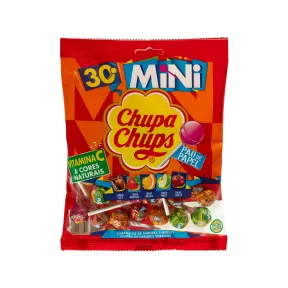 CHUPA CHUPS Mini: 30 Caramelos con Palo de Sabores Variados