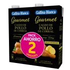 Gallina Blanca Caldo Gourmet de Pollo de Corral 100% 2 x 1L