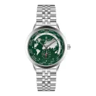 Reloj Paul McNeal GMT de cuarzo en acero plateado y verde