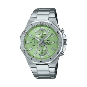Casio Vintage cuarzo: cronógrafo de acero plateado y verde