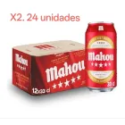 Mahou 5 Estrellas Lager Dorada, 24 Latas de 33 cl