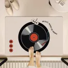 Alfombra de baño con dibujo de disco de vinilo