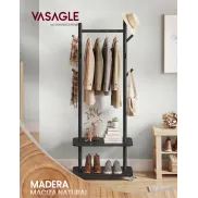 Perchero VASAGLE con Barra, Estantes, Ganchos y Ruedas