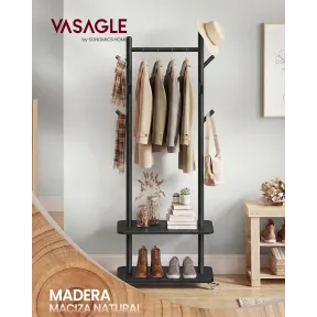 Perchero VASAGLE con Barra, Estantes, Ganchos y Ruedas