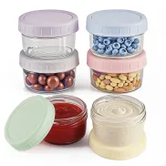 6 recipientes de vidrio 80 ml con tapas antigoteo