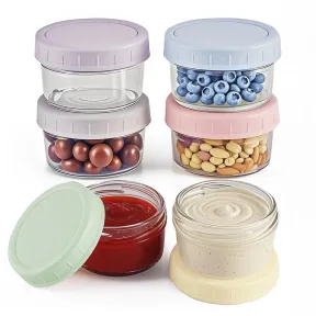 6 recipientes de vidrio 80 ml con tapas antigoteo