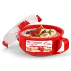 Bol para microondas con tapa 850 ml sin BPA rojo