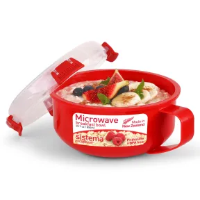 Bol para microondas con tapa 850 ml sin BPA rojo