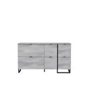 Aparador GRACE Gris y Negro Industrial Conforama