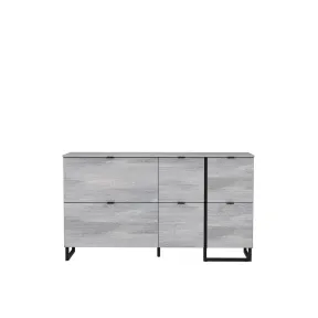 Aparador GRACE Gris y Negro Industrial Conforama