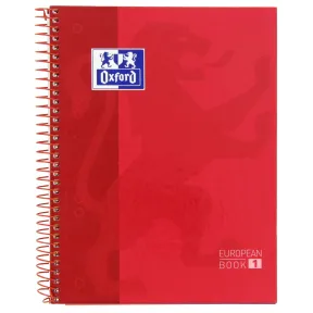 Cuaderno Oxford Europeanbook1 A5 Rojo Cuadrícula 5x5