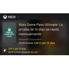 Xbox Game Pass Ultimate o PC Game Pass: 14 días