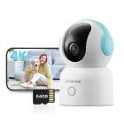 Cámara Vigilancia WiFi 4K 8MP 360° con Tarjeta 64GB