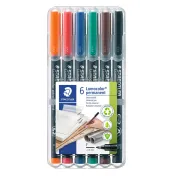 Rotuladores Staedtler Lumocolor 318 WP6, 6 colores