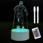 Lámpara 3D de Fútbol con Mando y 16 Colores