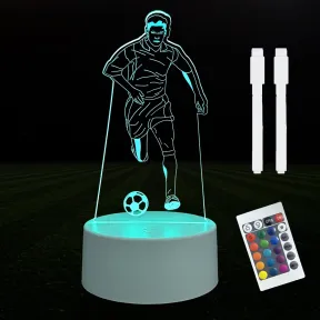 Lámpara 3D de Fútbol con Mando y 16 Colores