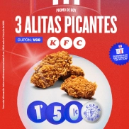 3 Alitas Picantes por 1,50€ en KFC ¡Solo 24H!