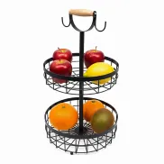 Frutero metálico de 2 pisos para cocina
