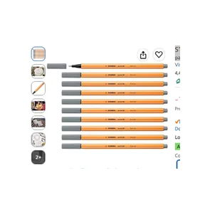 STABILO point 88 gris medio, pack 10 rotuladores