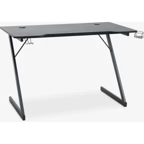 Escritorio gaming HALSTED negro con portabebidas