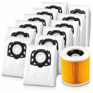 12 bolsas y filtro Awinker para Kärcher WD 2/3 KWD 1-3