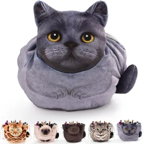 Neceser de maquillaje con gatito, portátil y amplio